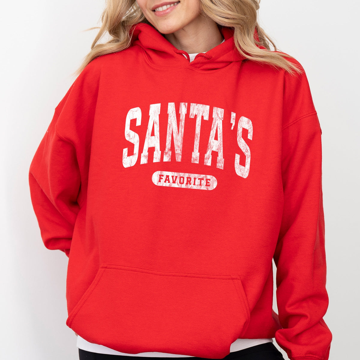 Santa's Favorite Arched Bold - Women's Graphic Hoodie
