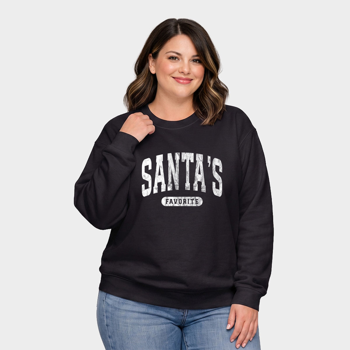 Santa's Favorite Arched Bold - Women's Plus Sweatshirt
