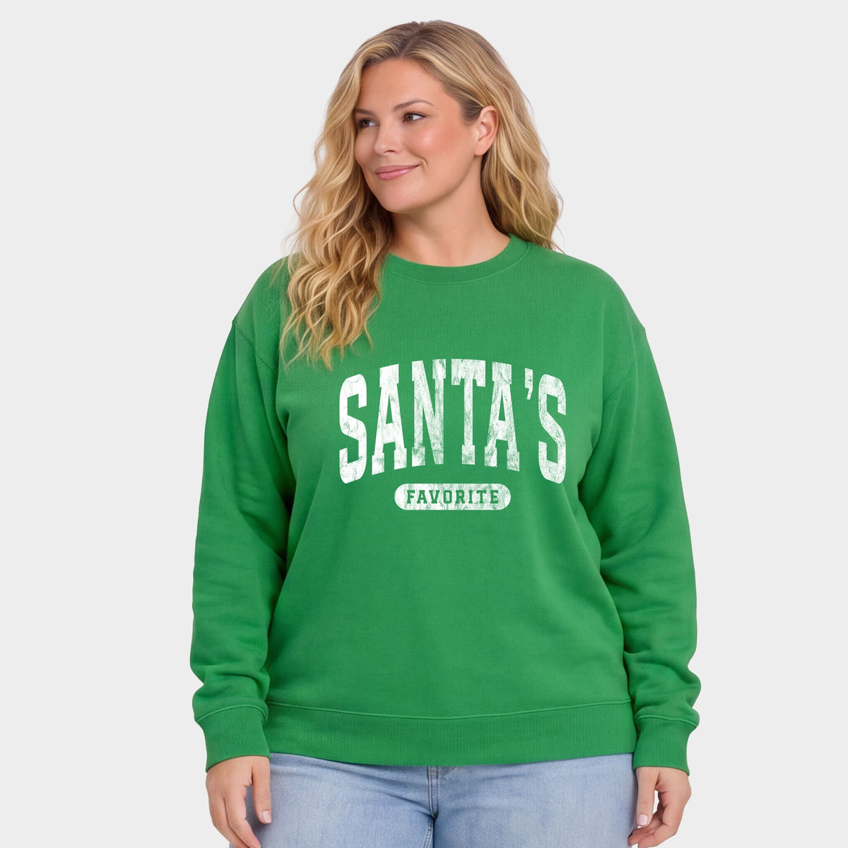 Santa's Favorite Arched Bold - Women's Plus Sweatshirt