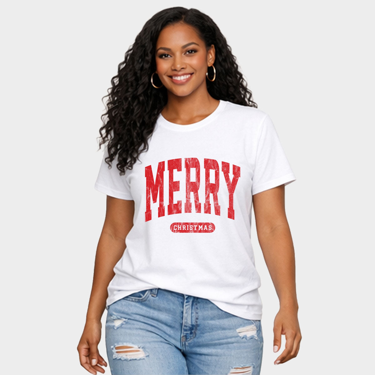 Merry Christmas Arched Bold - Women's Short Sleeve Graphic T-Shirt