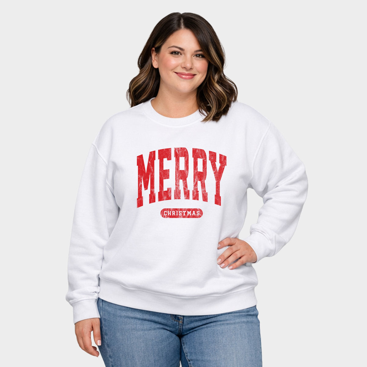 Merry Christmas Arched Bold - Women's Plus Sweatshirt