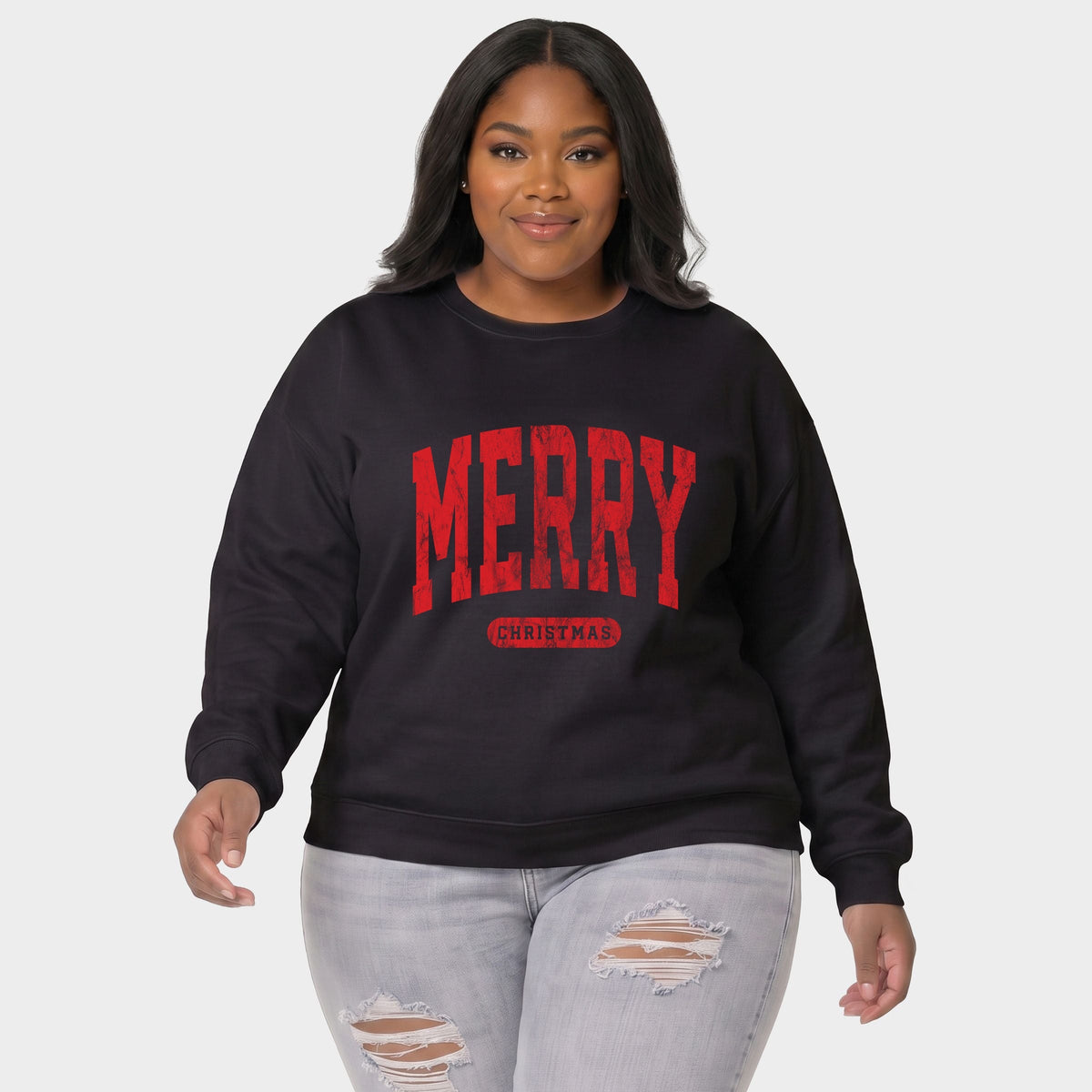 Merry Christmas Arched Bold - Women's Plus Sweatshirt