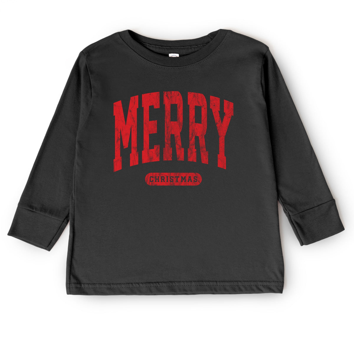 Merry Christmas Arched Bold - Toddler Long Sleeve Graphic Tee