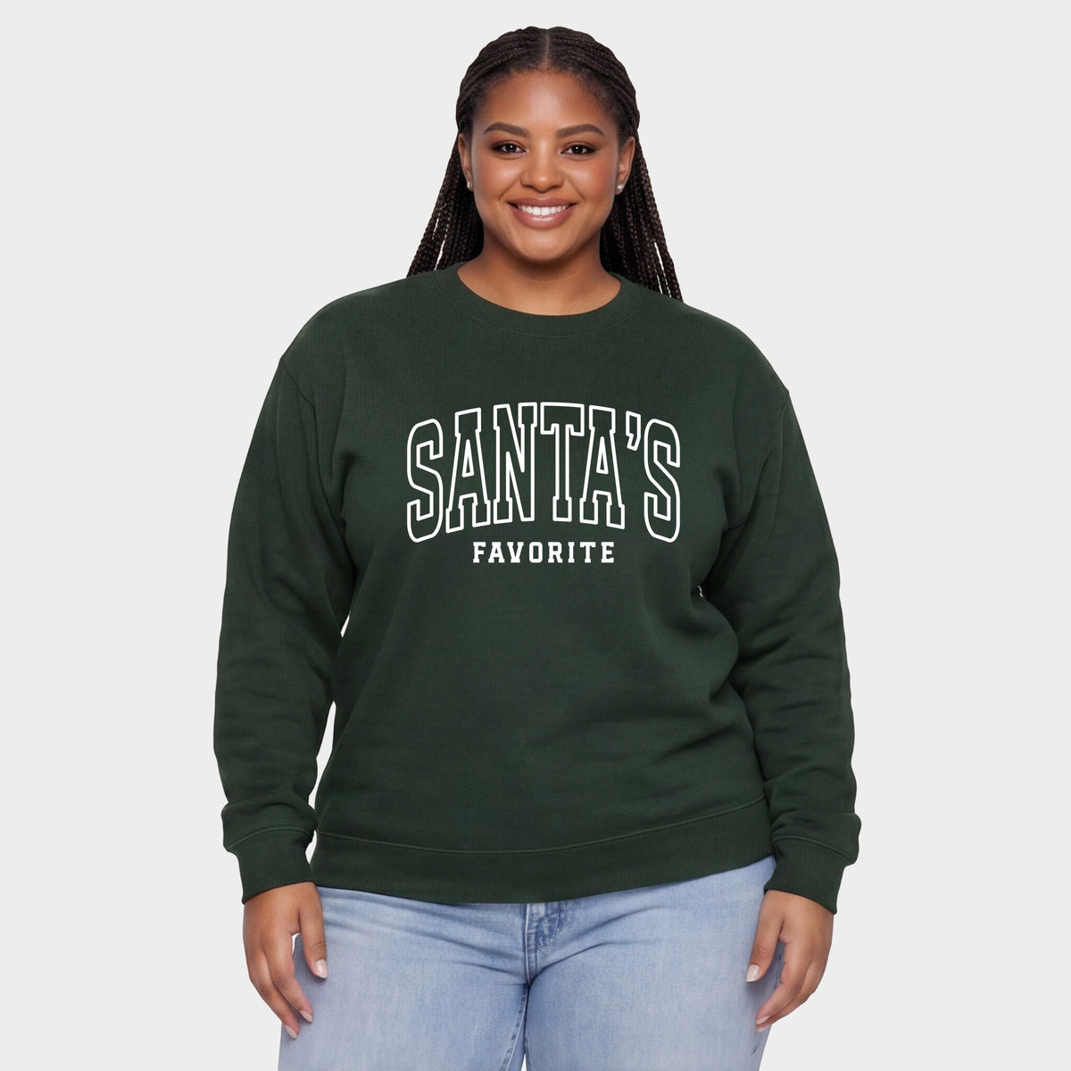 Santa's Favorite Arched Outline - Women's Plus Sweatshirt