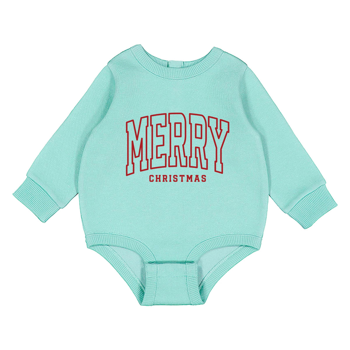 Merry Christmas Arched Outline - Infant Fleece BodySuit