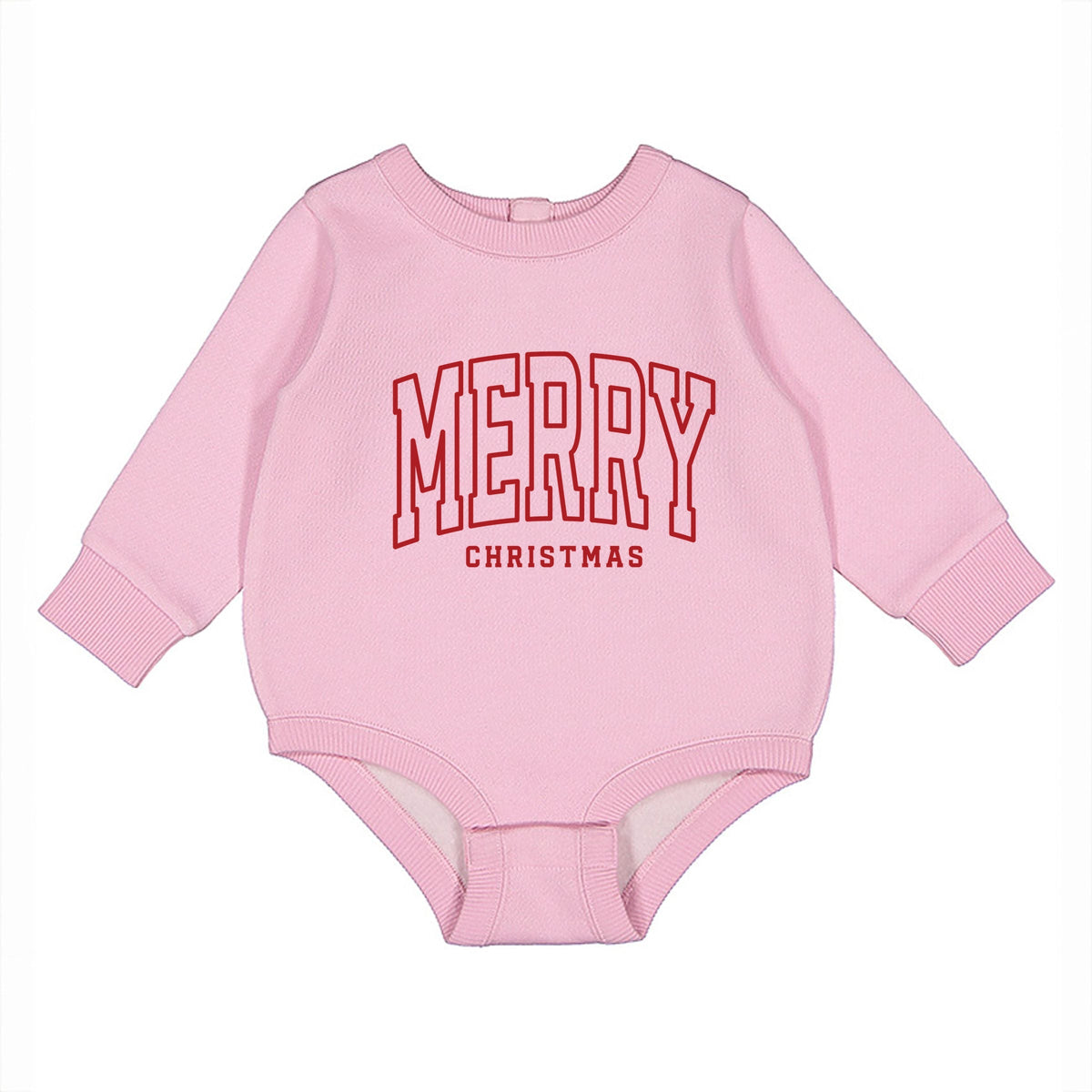 Merry Christmas Arched Outline - Infant Fleece BodySuit
