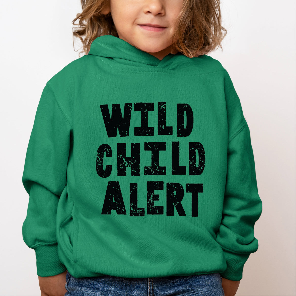 Wild Child Alert Distressed - Toddler Hoodie