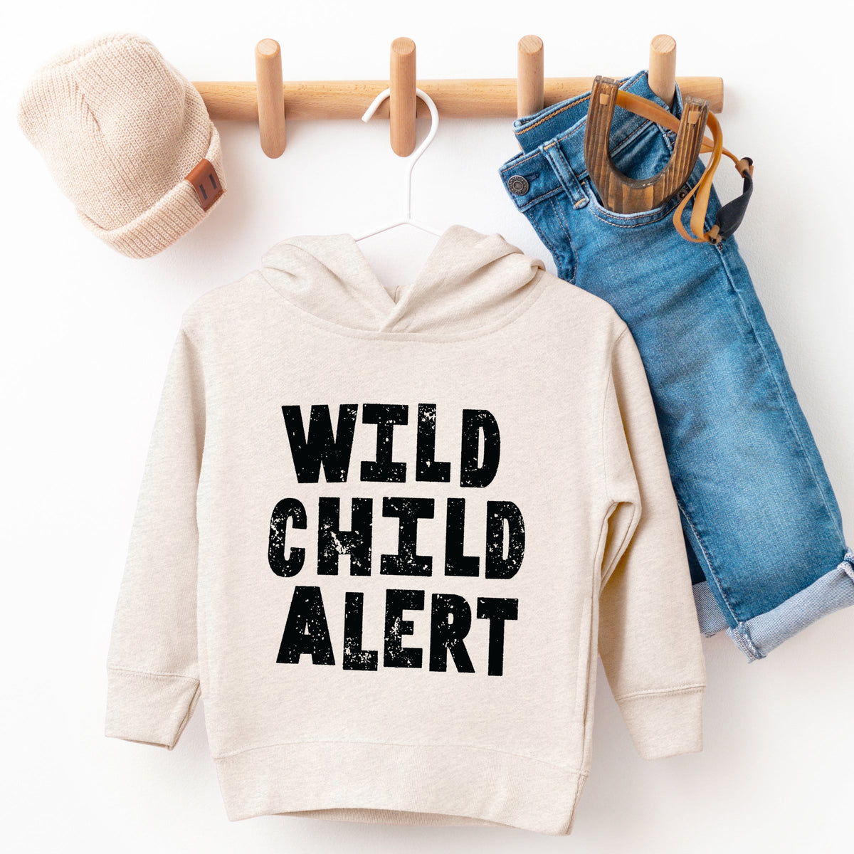 Wild Child Alert Distressed - Toddler Hoodie