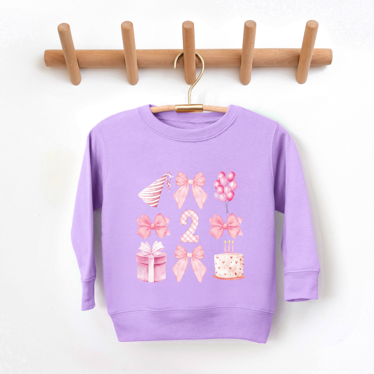 Two Birthday Pink Coquette - Toddler Graphic Sweatshirt