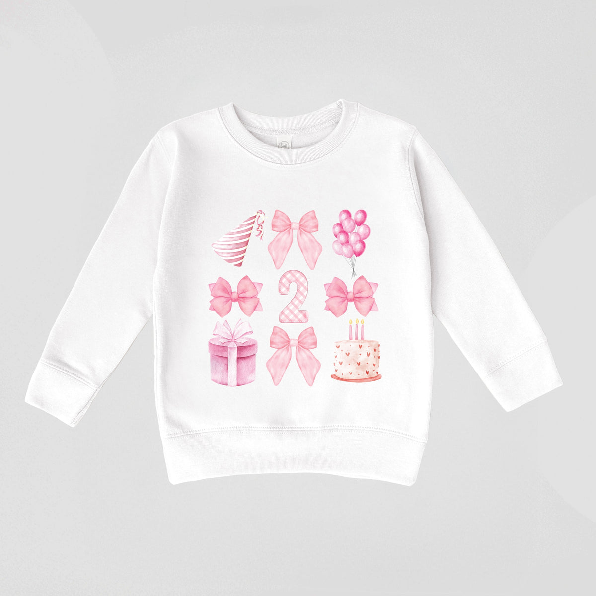 Two Birthday Pink Coquette - Toddler Graphic Sweatshirt