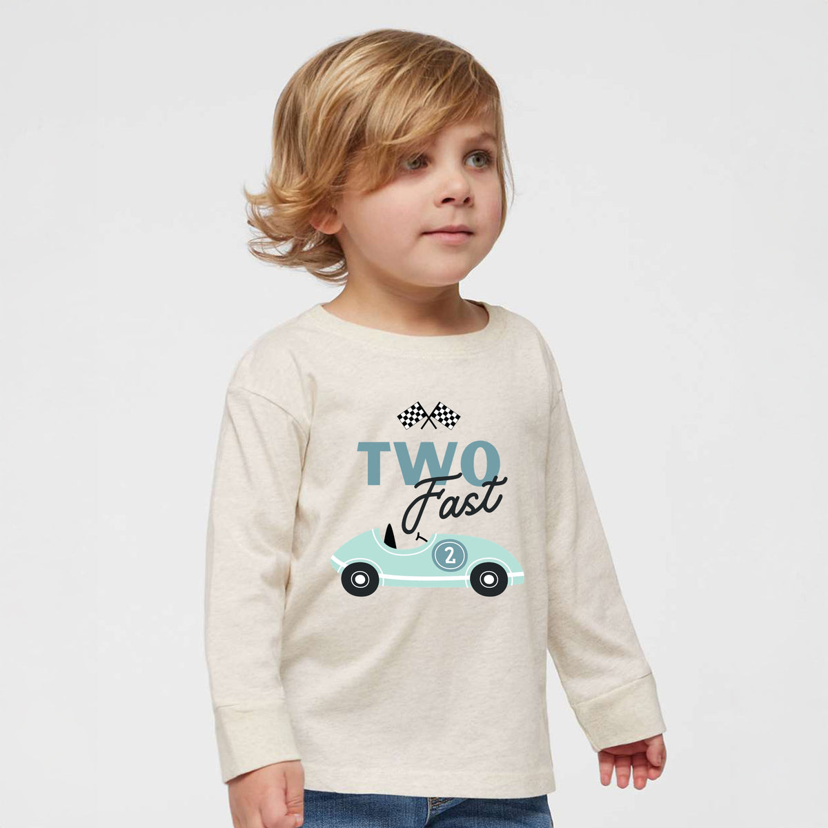 Two Fast Racecar - Toddler Long Sleeve Graphic Tee