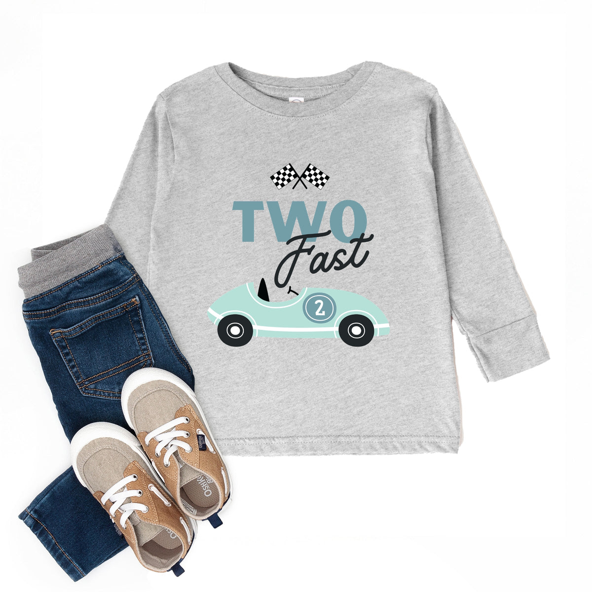Two Fast Racecar - Toddler Long Sleeve Graphic Tee