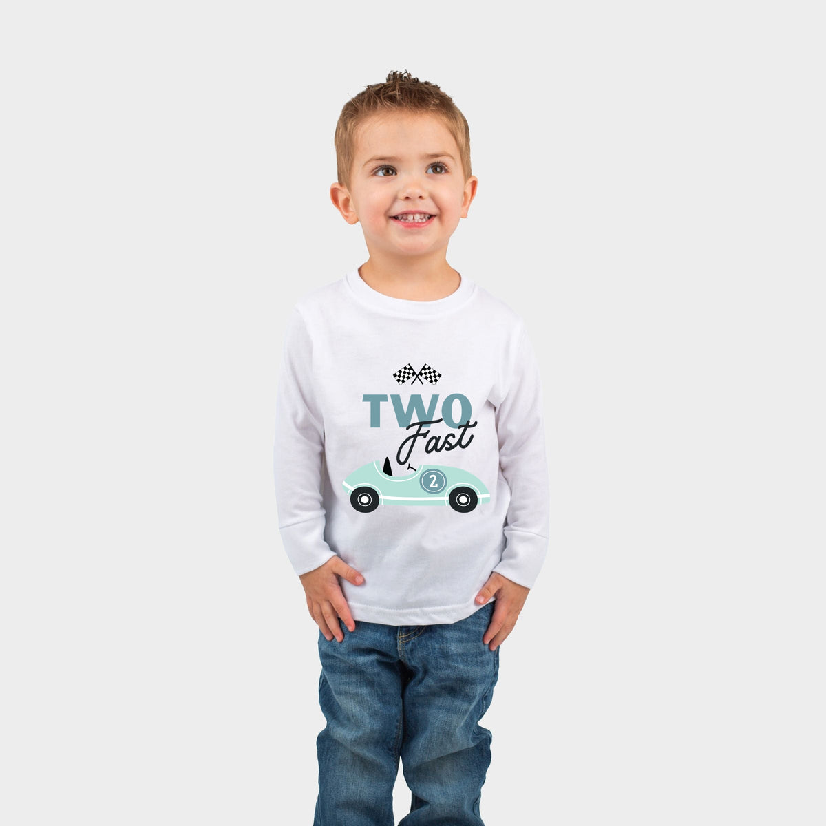 Two Fast Racecar - Toddler Long Sleeve Graphic Tee