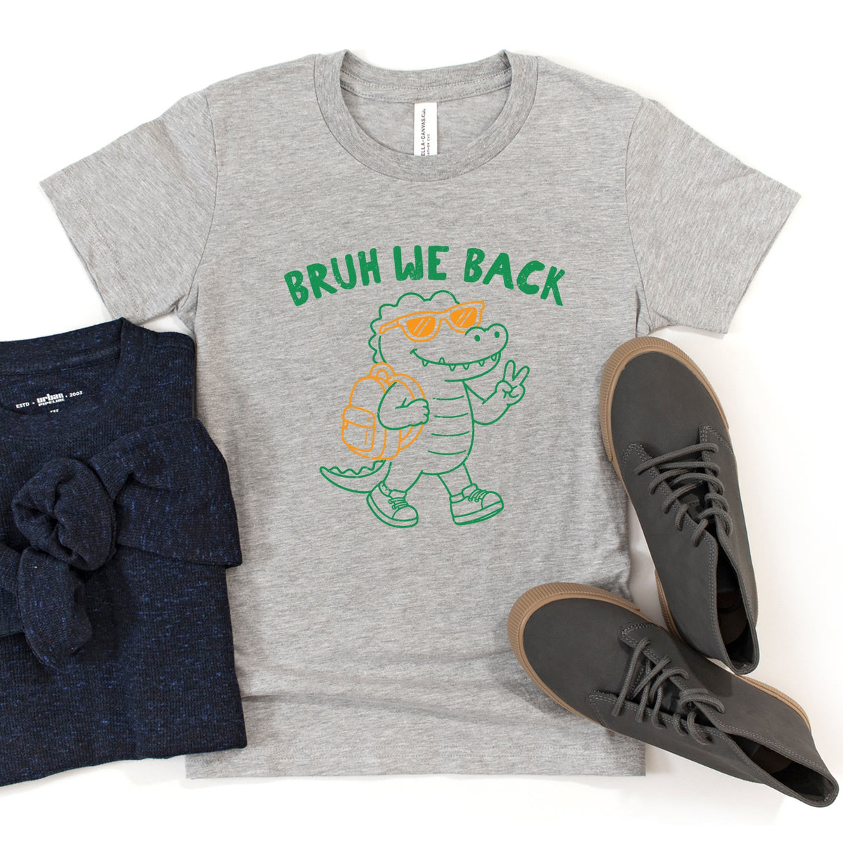 Bruh We Back Crocodile - Youth Short Sleeve Graphic T-Shirt