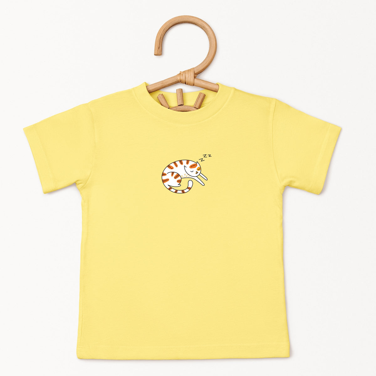 Sleeping Cat Curled - Toddler Short Sleeve Graphic T-Shirt