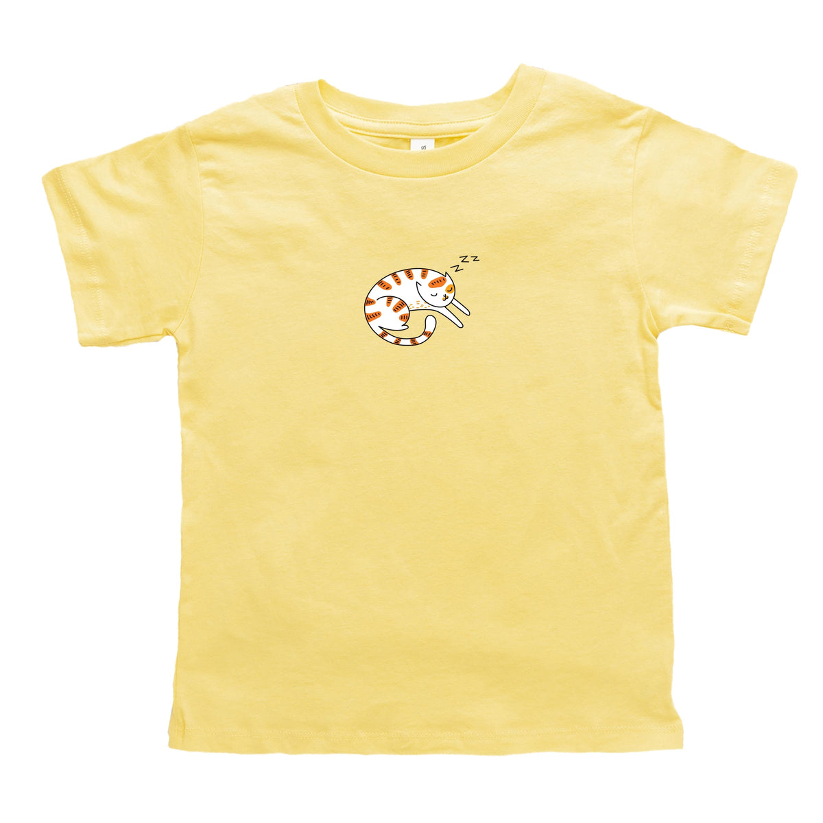 Sleeping Cat Curled - Toddler Short Sleeve Graphic T-Shirt
