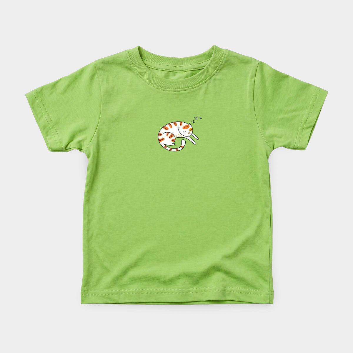 Sleeping Cat Curled - Toddler Short Sleeve Graphic T-Shirt