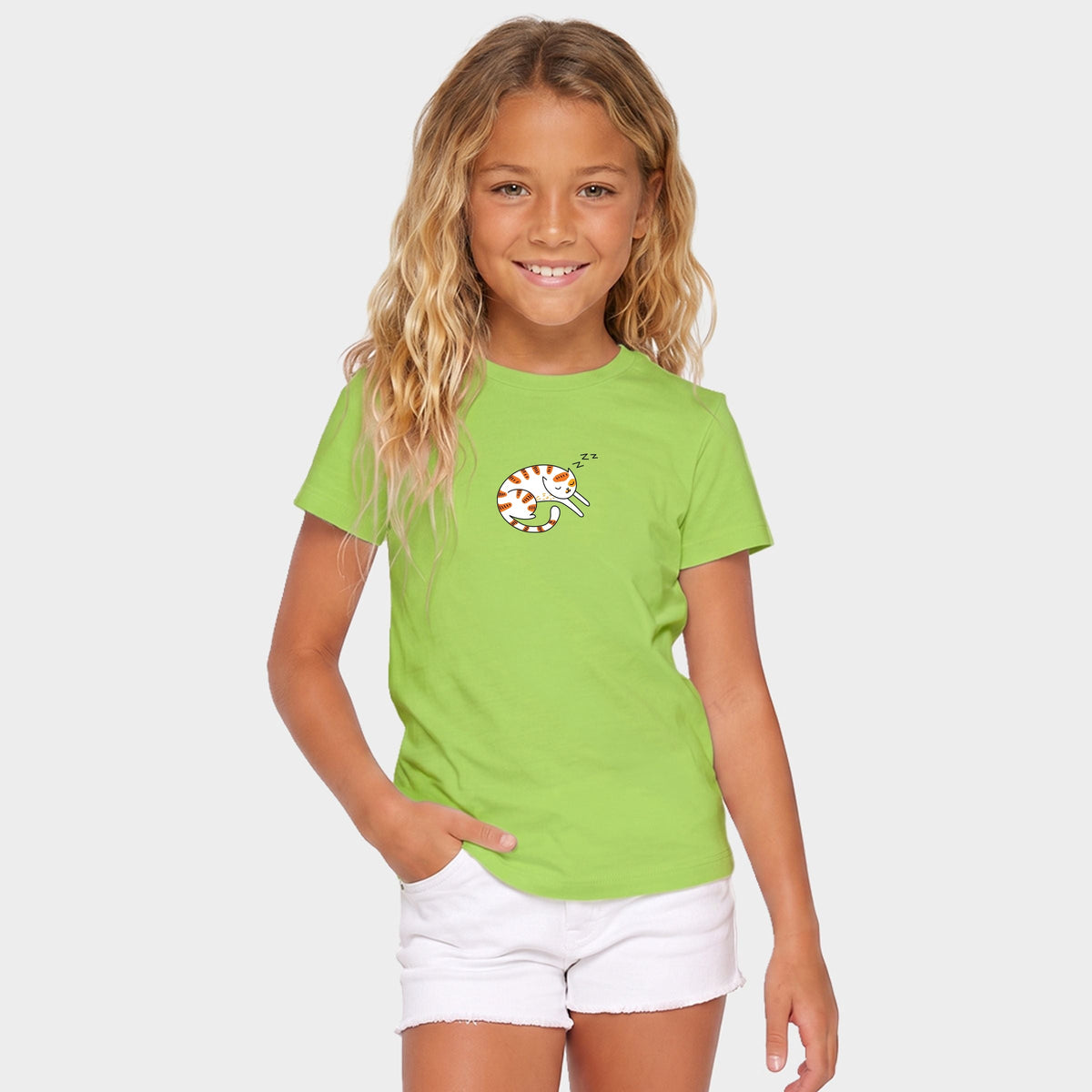 Sleeping Cat Curled - Youth Short Sleeve Graphic T-Shirt