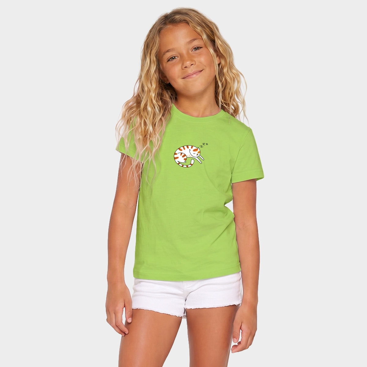 Sleeping Cat Curled - Youth Short Sleeve Graphic T-Shirt
