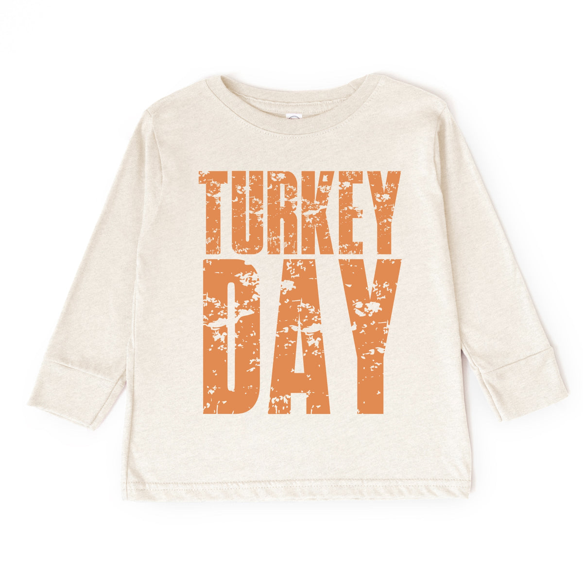 Turkey Day Block Distressed - Toddler Long Sleeve Graphic Tee