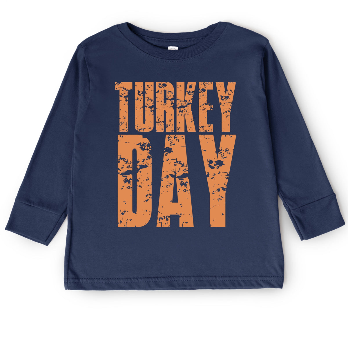 Turkey Day Block Distressed - Toddler Long Sleeve Graphic Tee