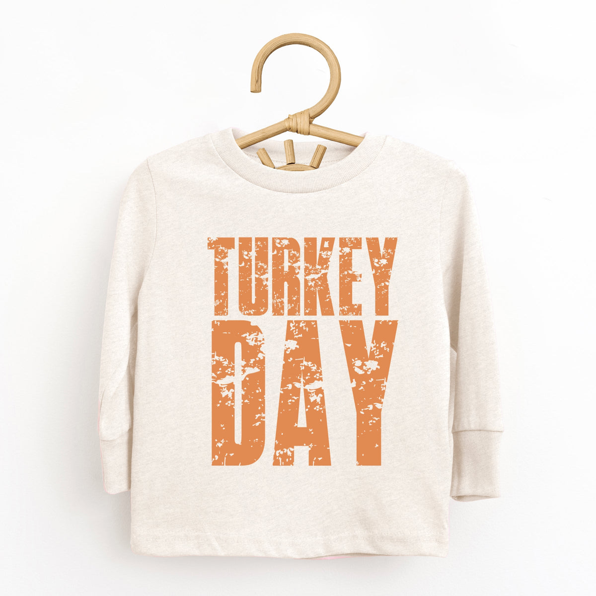 Turkey Day Block Distressed - Toddler Long Sleeve Graphic Tee