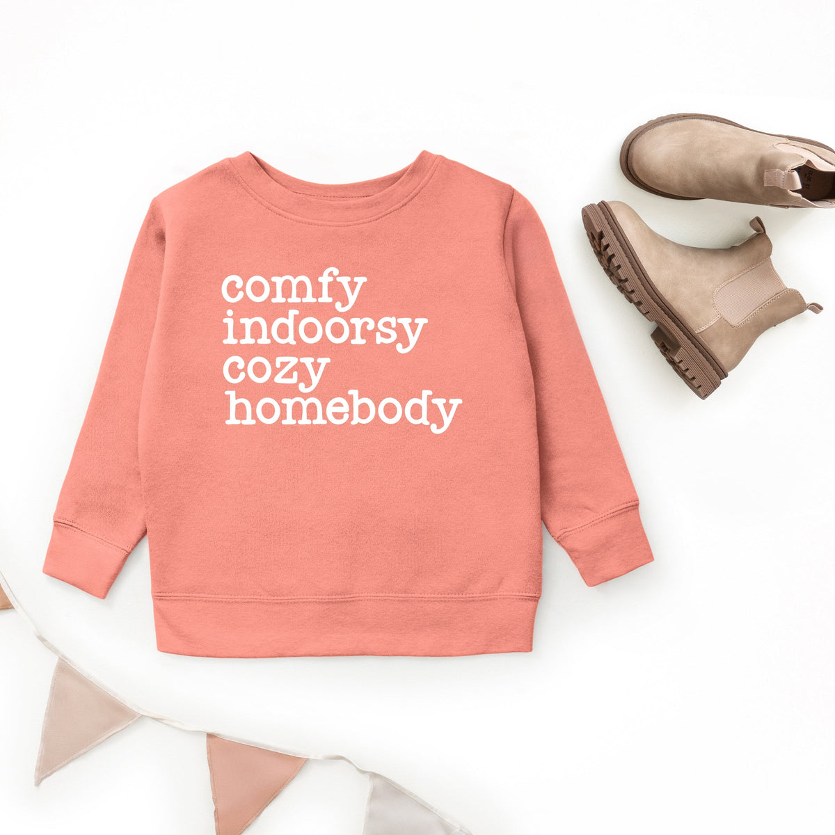 Comfy Indoorsy Cozy Homebody - Youth Graphic Sweatshirt