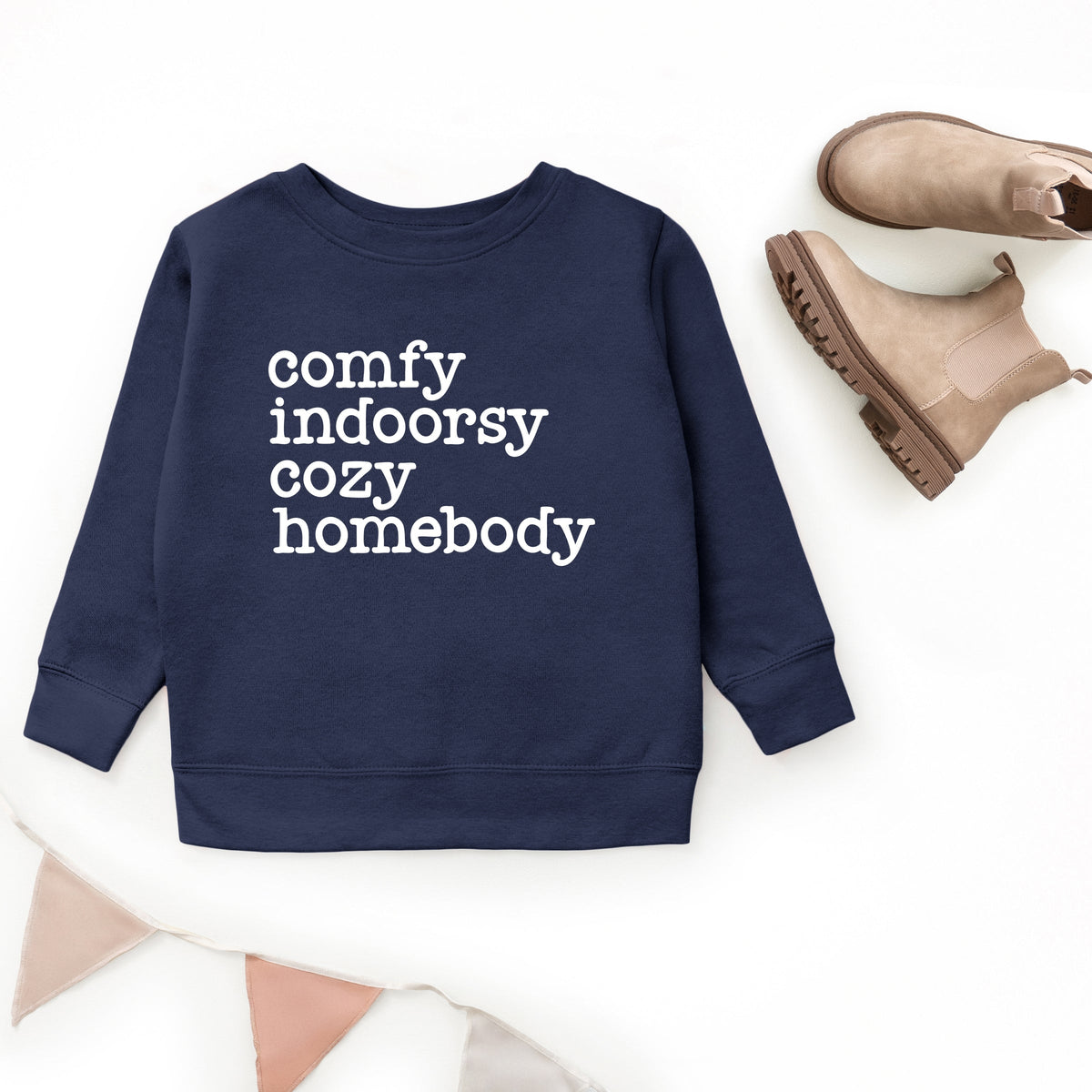 Comfy Indoorsy Cozy Homebody - Youth Graphic Sweatshirt