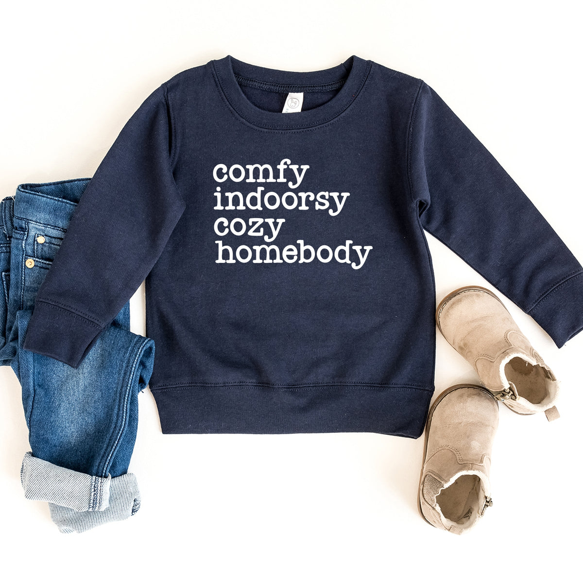 Comfy Indoorsy Cozy Homebody - Toddler Graphic Sweatshirt