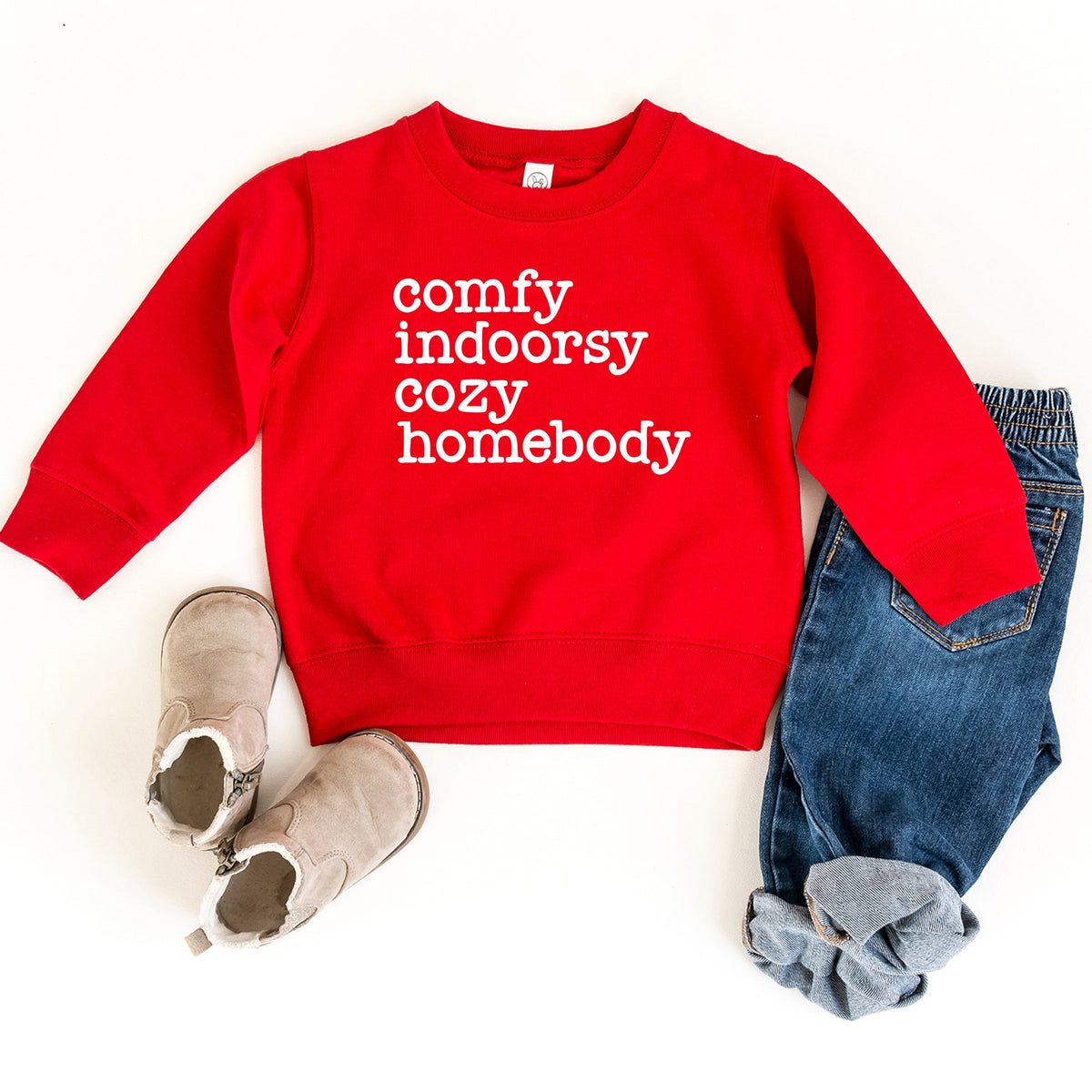Comfy Indoorsy Cozy Homebody - Toddler Graphic Sweatshirt