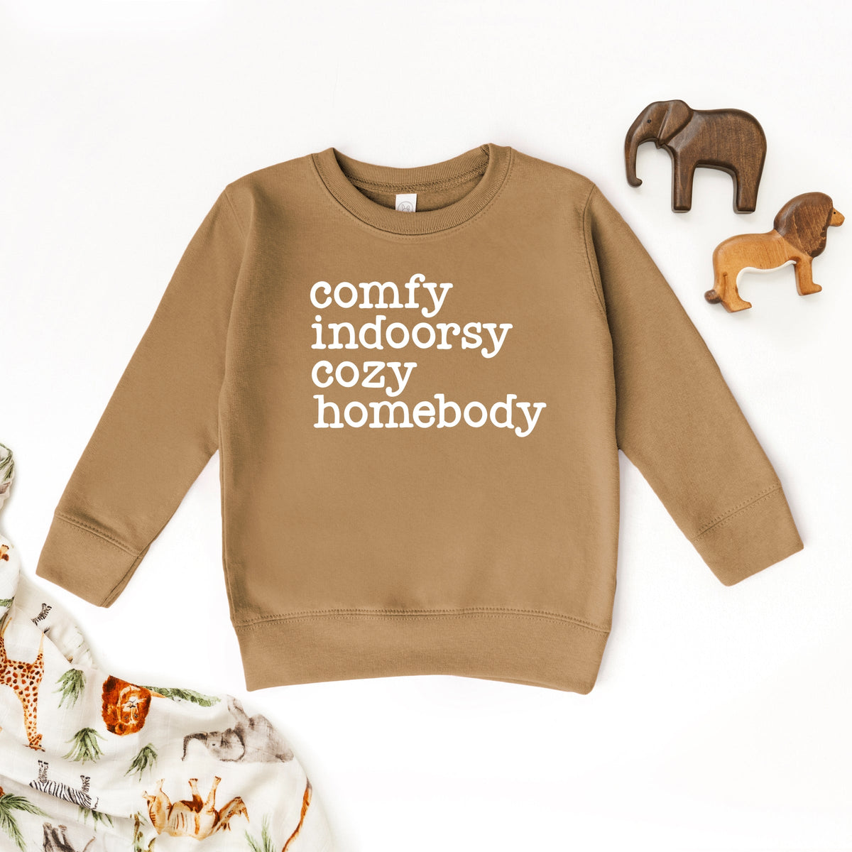 Comfy Indoorsy Cozy Homebody - Toddler Graphic Sweatshirt