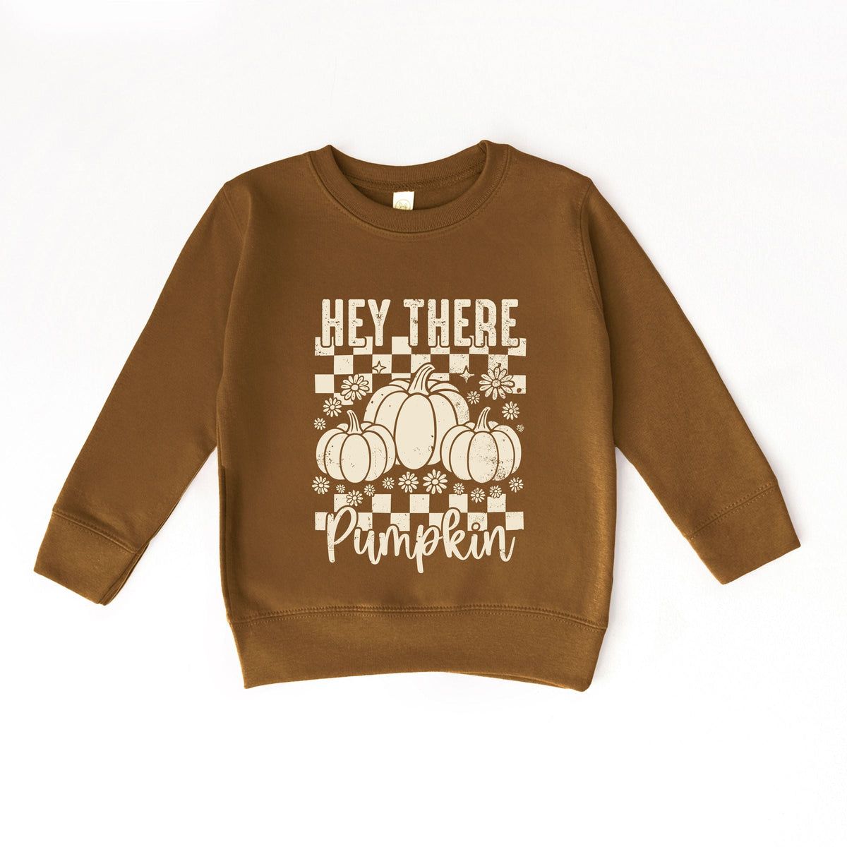 Hey There Pumpkin Checkered - Toddler Graphic Sweatshirt