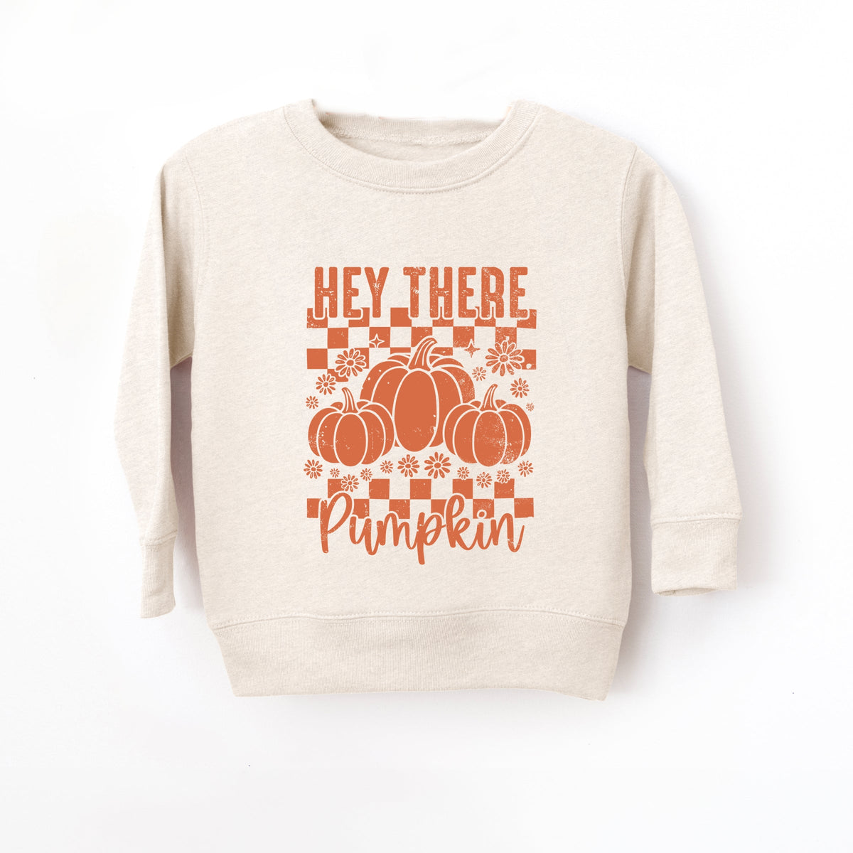 Hey There Pumpkin Checkered - Toddler Graphic Sweatshirt