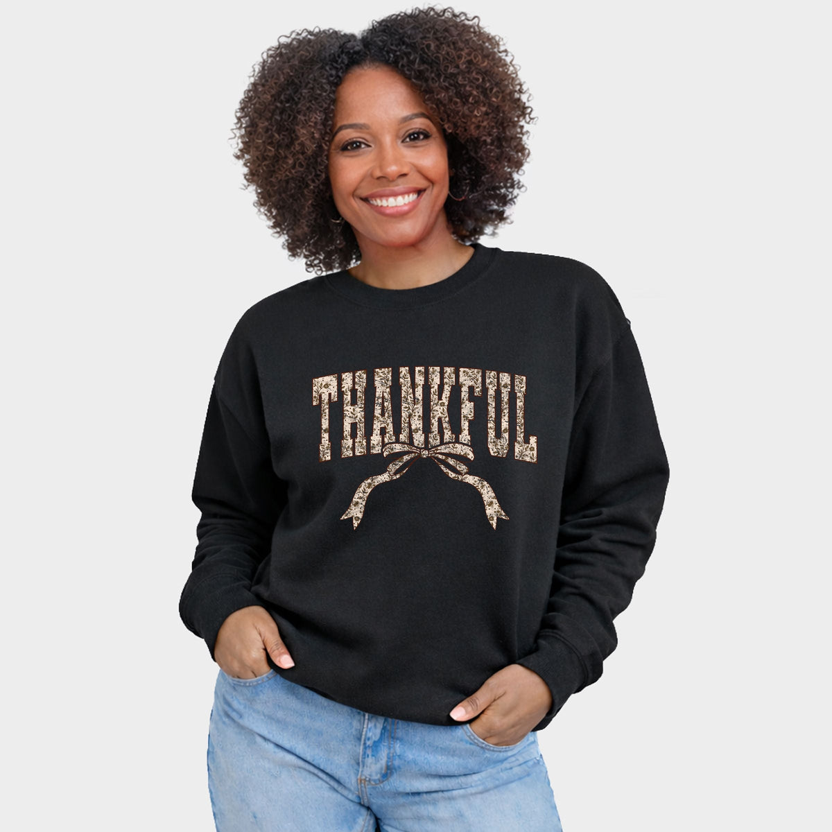 Thankful Floral Coquette - Women's Graphic Sweatshirt
