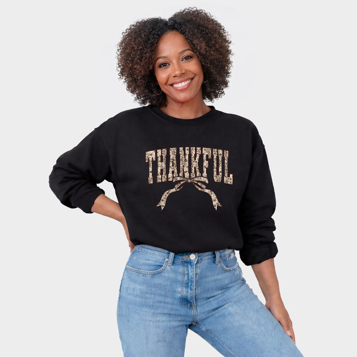 Thankful Floral Coquette - Women's Graphic Sweatshirt