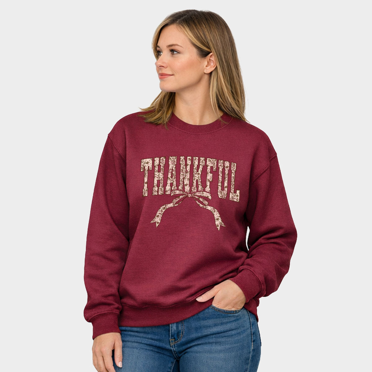 Thankful Floral Coquette - Women's Graphic Sweatshirt
