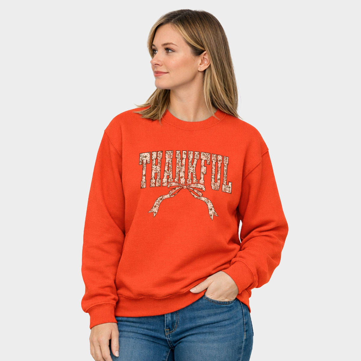 Thankful Floral Coquette - Women's Graphic Sweatshirt