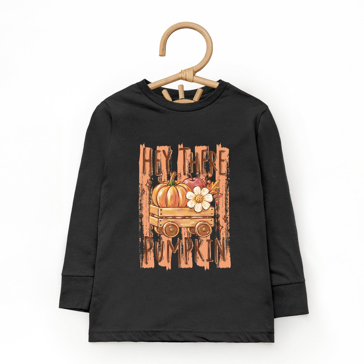 Hey There Pumpkin Stripes - Toddler Long Sleeve Graphic Tee