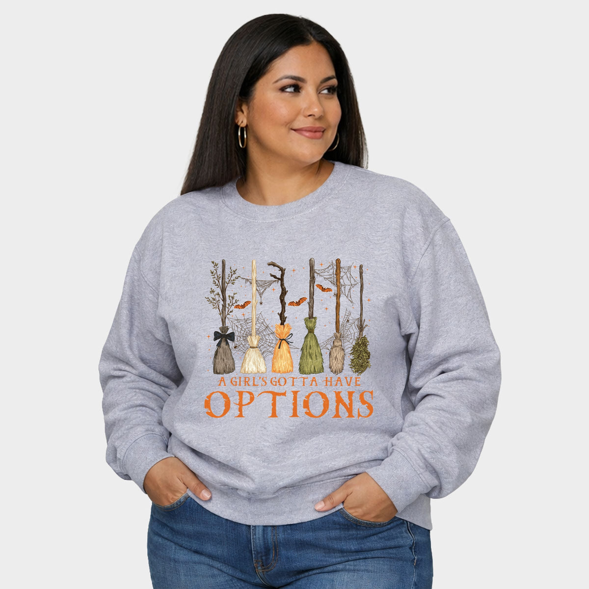 Girl's Gotta Have Options - Women's Plus Sized Graphic Sweatshirt