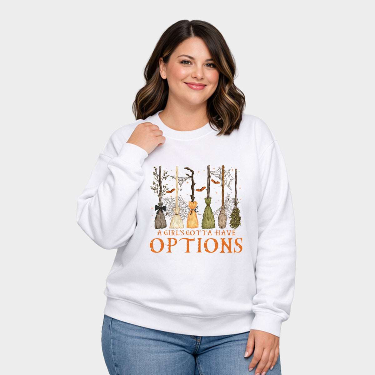 Girl's Gotta Have Options - Women's Plus Sized Graphic Sweatshirt