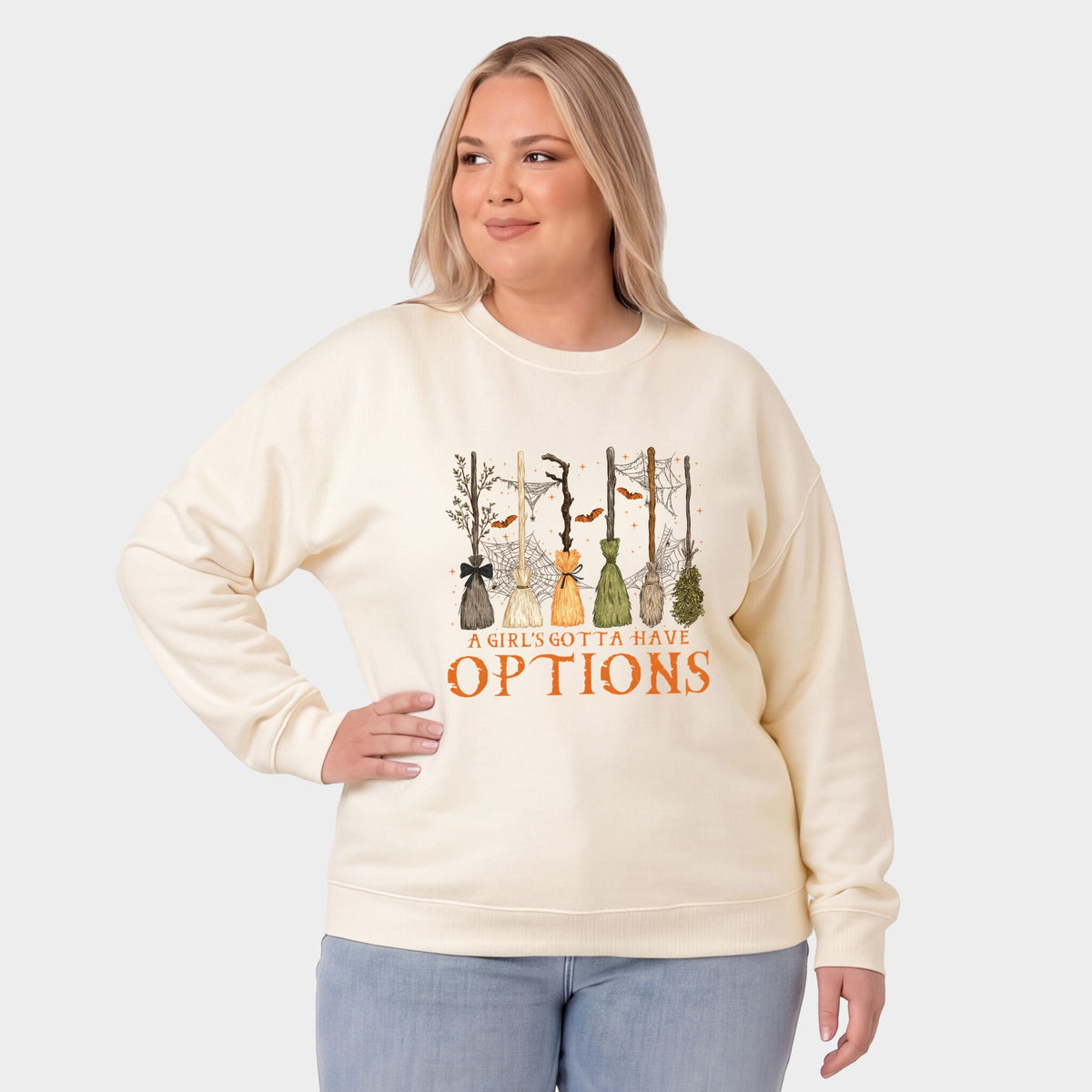 Girl's Gotta Have Options - Women's Plus Sized Graphic Sweatshirt
