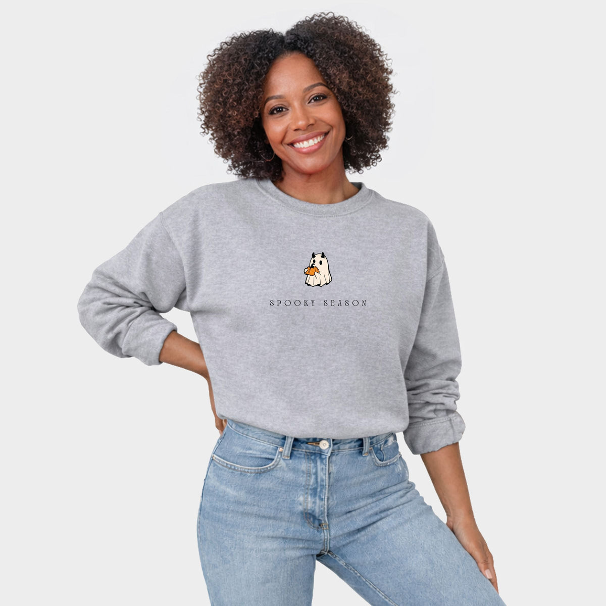 Spooky Season Pumpkin Ghost - Women's Graphic Sweatshirt