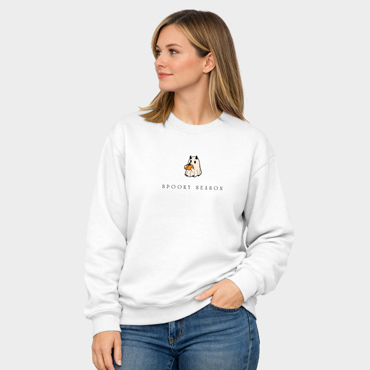 Spooky Season Pumpkin Ghost - Women's Graphic Sweatshirt