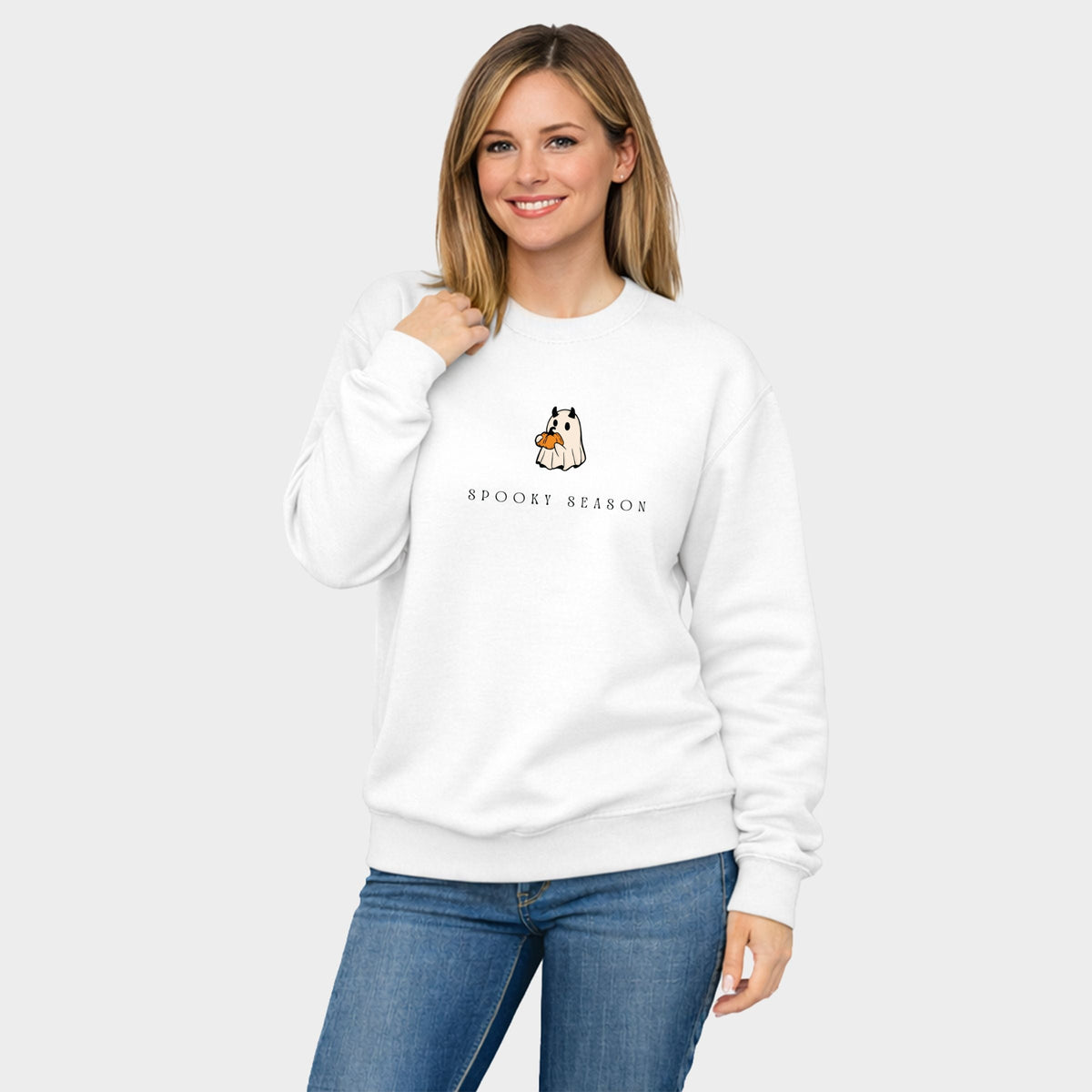 Spooky Season Pumpkin Ghost - Women's Graphic Sweatshirt