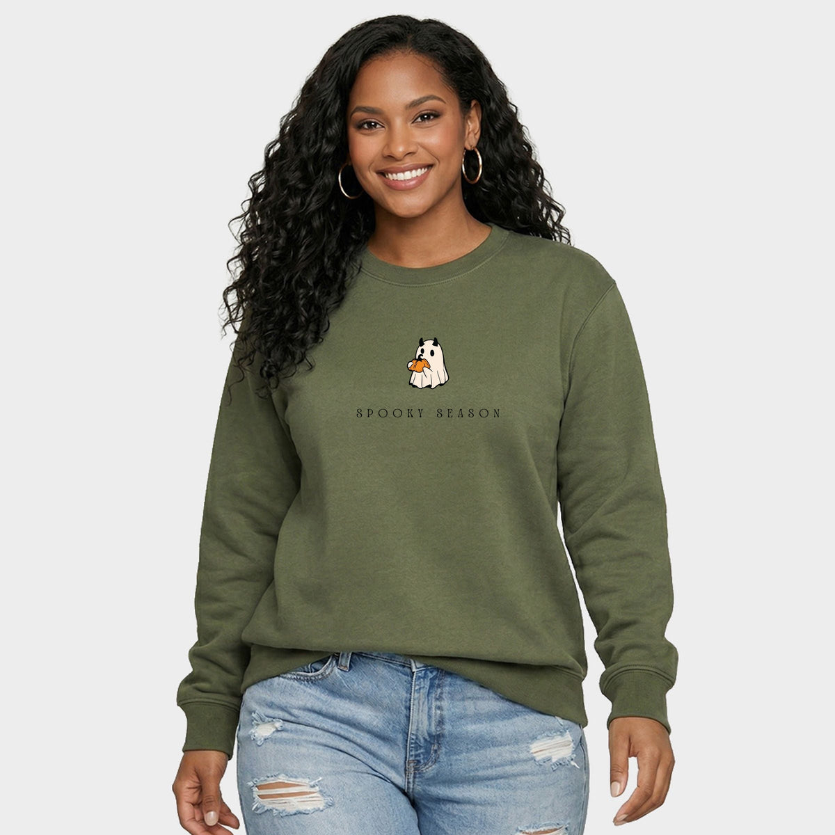 Spooky Season Pumpkin Ghost - Women's Graphic Sweatshirt