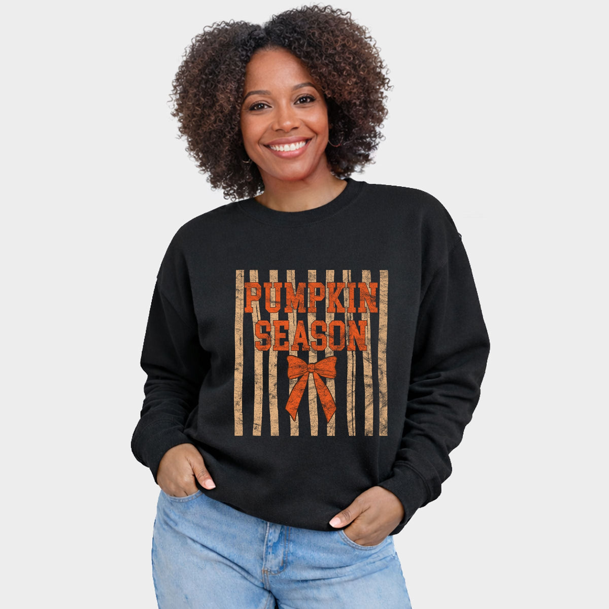 Pumpkin Season Bow - Women's Graphic Sweatshirt