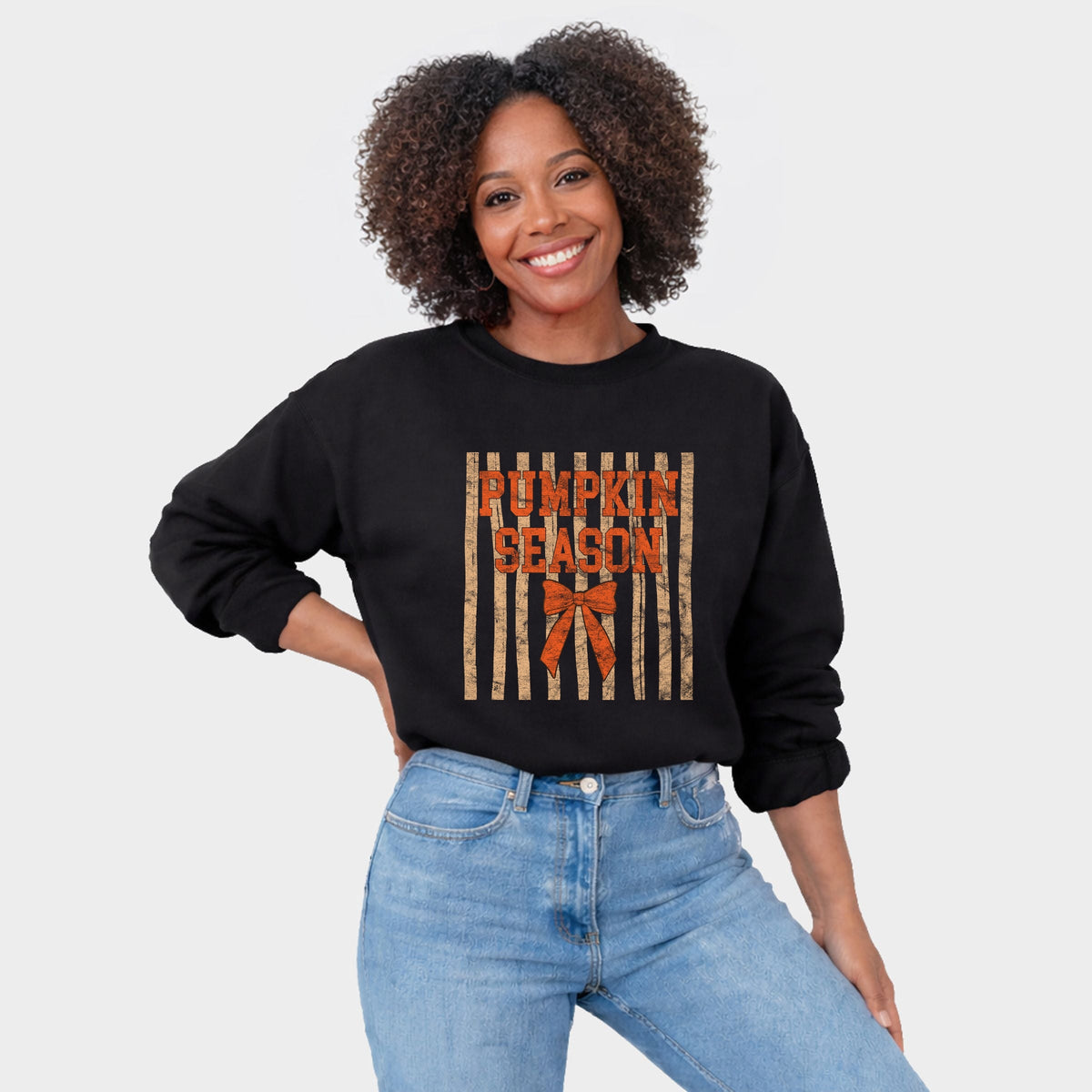 Pumpkin Season Bow - Women's Graphic Sweatshirt