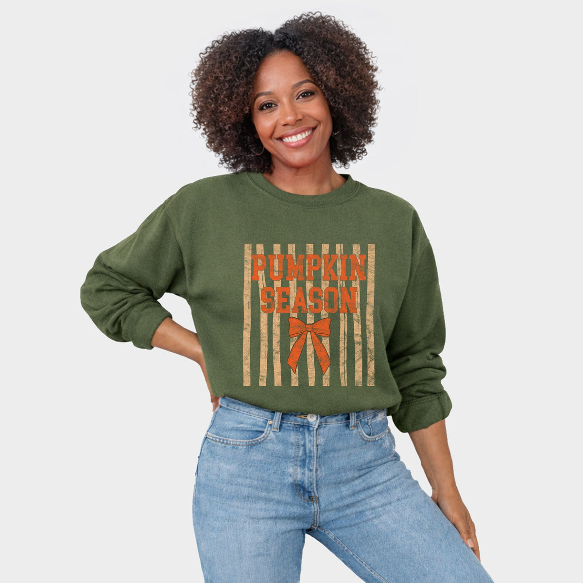 Pumpkin Season Bow - Women's Graphic Sweatshirt