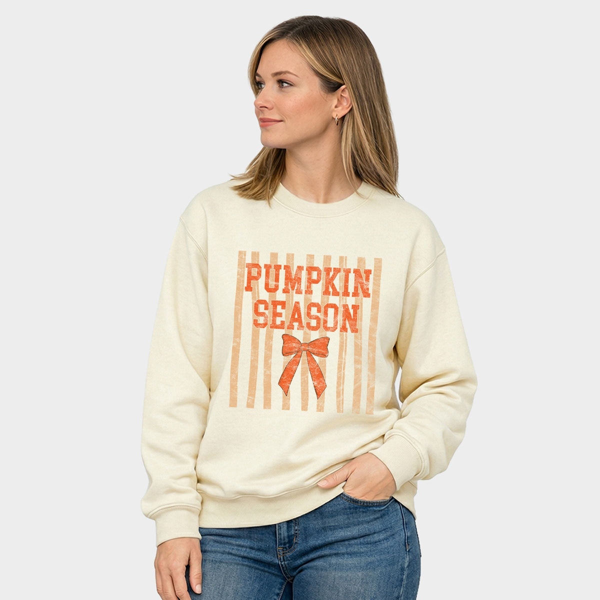 Pumpkin Season Bow - Women's Graphic Sweatshirt