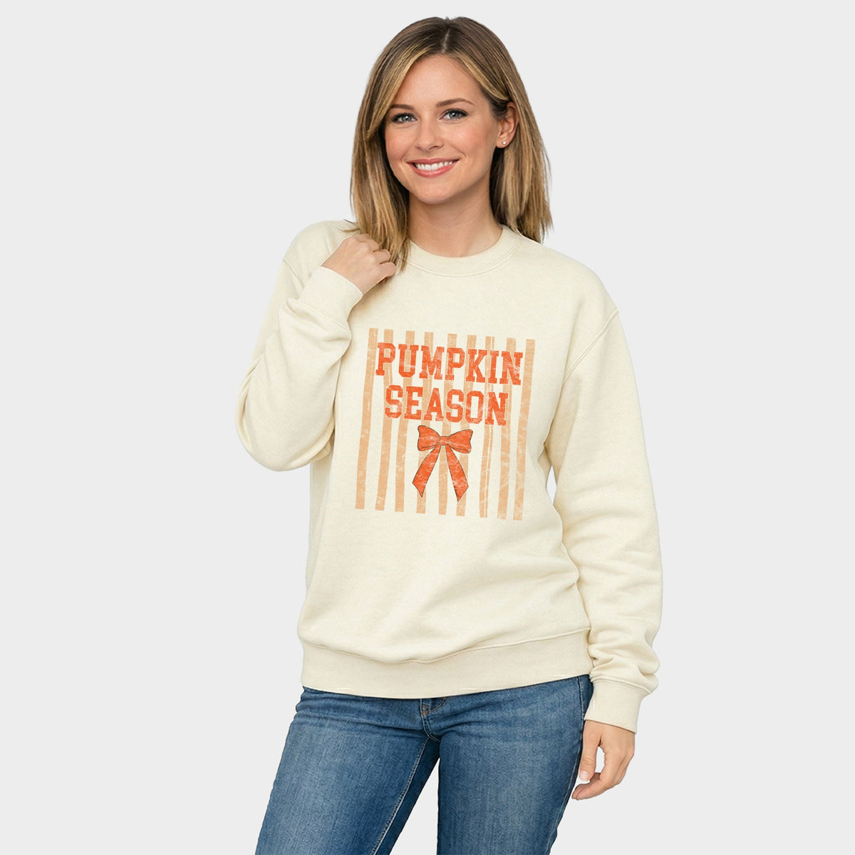 Pumpkin Season Bow - Women's Graphic Sweatshirt